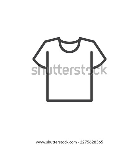 T-shirt line icon. linear style sign for mobile concept and web design. Short sleeve shirt outline vector icon. Symbol, logo illustration. Vector graphics