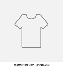 T-shirt line icon for web, mobile and infographics. Vector dark grey icon isolated on light grey background.