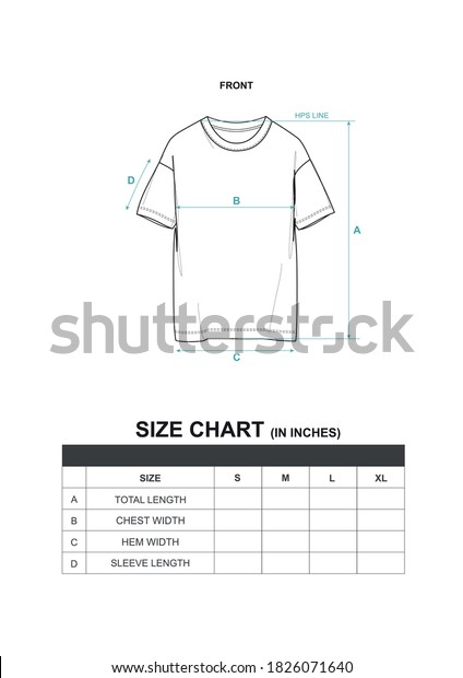 Tshirt Line Sketch Size Chart Stock Vector (Royalty Free) 1826071640