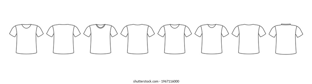 T-shirt line vector icon. Sport clothes black and white outline design. Editable stroke. Fashion illustration