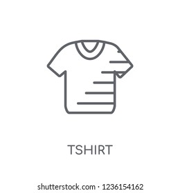 Tshirt linear icon. Modern outline Tshirt logo concept on white background from Clothes collection. Suitable for use on web apps, mobile apps and print media.