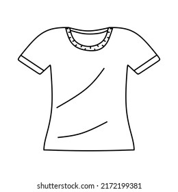 T-shirt linear icon. Thin line t-shirt vector isolated on white background. Clothing and fashion illustration. hand drawing summer clothes. vector illustration