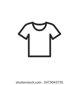 T-shirt, linear style icon. simple T-shirt garment. Editable stroke width.