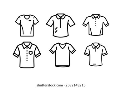 T-shirt, linear style icon. simple T-shirt garment. Editable stroke width.
