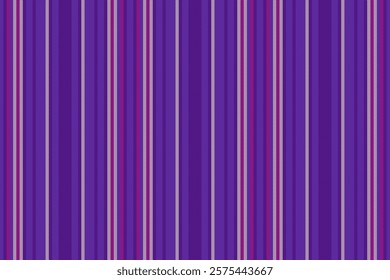 T-shirt lines textile stripe, british vertical texture fabric. Africa seamless vector background pattern in violet and light colors palette.