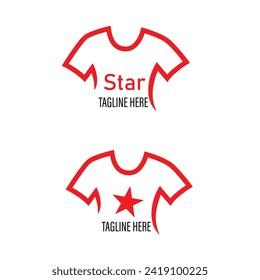 Concepto de diseño del logo de la camiseta. plantilla de diseño de logotipo de negocio de deportes de equipo. Logo de la estrella de camisas
