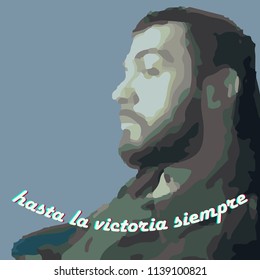 T-shirt logo design. "Hasta la victoria siempre". Vector eps10.