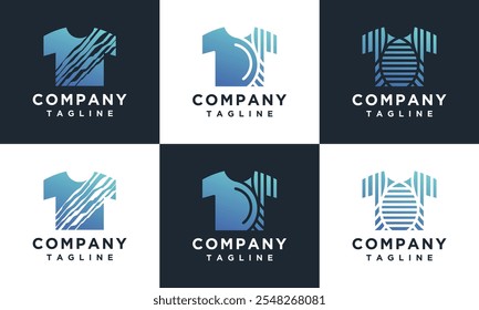 T-shirt logo design template collection.set of unique T-shirt logo icons.	