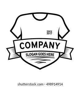T-shirt logo. Shield shirt logo. Vector and illustration.