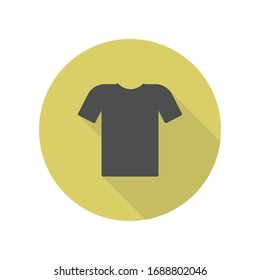 T-shirt long shadow icon. Simple glyph, flat vector of web icons for ui and ux, website or mobile application