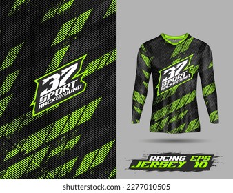 Vista frontal de diseño de manga larga para camisetas deportivas, fútbol, motocross, carreras, ciclismo, pesca, buceo, leggings, fútbol, juegos