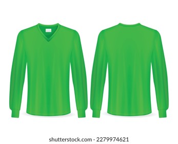 T-shirt long sleeve set on a white background. Vector illustration.