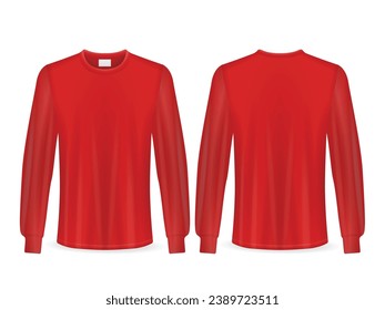 T-shirt long sleeve set on a white background. Vector illustration.