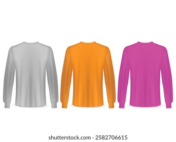 T-shirt long sleeve set on a white background. Vector illustration.