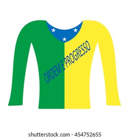 T-shirt long sleeve with white background. Brazil 2016.