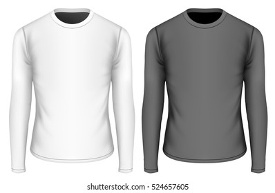 T-shirt long sleeves for boys. Children's t-shirt. Fully editable handmade mesh. Vector illustration