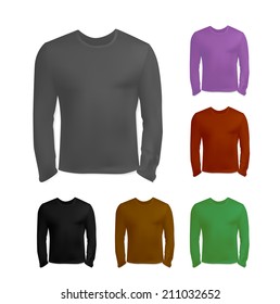 T-shirt with long sleeves collection,vector eps10 illustration