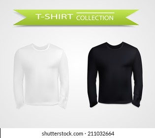 T-shirt with long sleeves collection,vector eps10 illustration