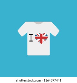  T-shirt i love british. vector illustration