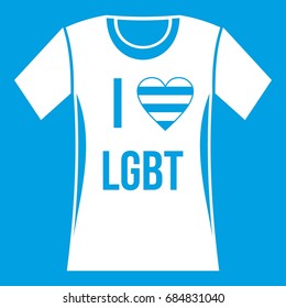 T-shirt i love LGBT icon white