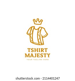 Tshirt majesty king logo, premium luxury royal tee kingdom logo icon