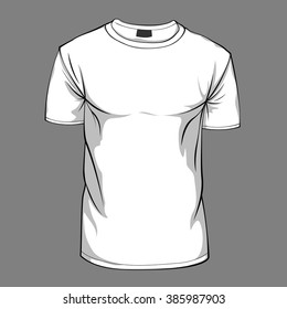 T-shirt male template vector with separate layers