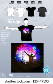 T-shirt. Men body silhouette. Vector