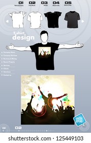 T-shirt. Men body silhouette. Vector