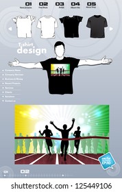 T-shirt. Men body silhouette. Vector
