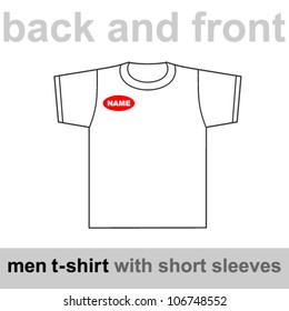 T-shirt men with short sleeves. Vector illustration.