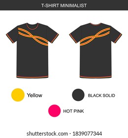 T-Shirt Minimalist and Modern Simple Design, Line Models, Hot Pink AND Yellow