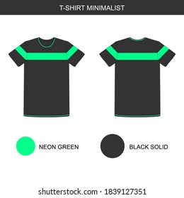 T-Shirt Minimalist and Modern Simple Design, Green Neon, T-shirt Simply Design Commercial Use