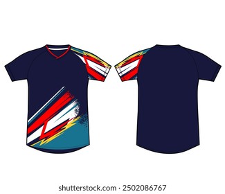 T-shirt mock up jersey apparel clothing uniform isolated vector sports team colorful abstract