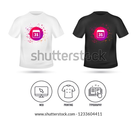 tshirt mock template calendar sign icon stock vector royalty free sign and date template