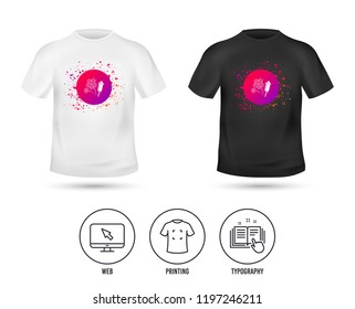 T-shirt mock up template. Fireworks with rocket sign icon. Explosive pyrotechnic symbol. Realistic shirt mockup design. Printing, typography icon. Vector