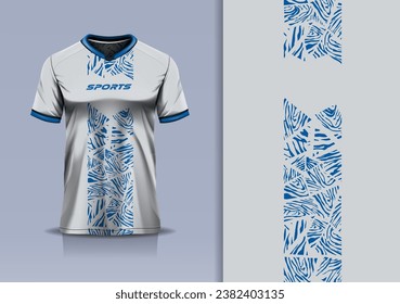 Tshirt mockup abstracto camuflaje deportivo diseño jersey para fútbol, carreras, deportes, correr, color gris azul