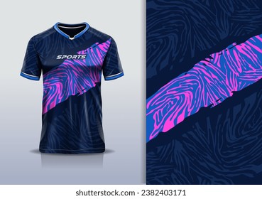 Tshirt mockup abstract grunge camouflage sport jersey design for football soccer, racing, esports, running, blue pink color