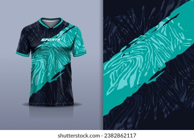 Tshirt mockup abstract grunge camouflage sport jersey design for football soccer, racing, esports, running, green black color