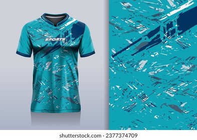 Tshirt mockup abstract grunge sport jersey design for football soccer, racing, esports, running, blue color