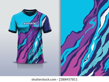 Tshirt mockup abstract grunge sport jersey design for football soccer, racing, esports, running, pink blue color