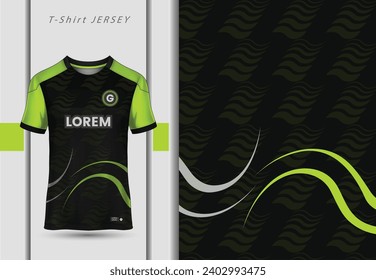 T-shirt mockup with abstract grunge sport jersey design for football, soccer, racing, esports, running, in green color