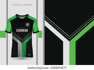 T-shirt mockup with abstract grunge sport jersey design for football, soccer, racing, esports, running, in green color