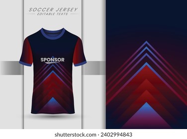 T-shirt mockup with abstract grunge sport jersey design for football, soccer, racing, esports, running, in red and black color