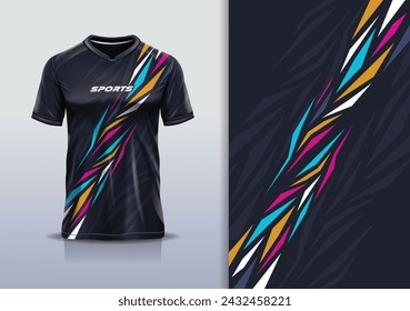 Tshirt mockup abstract grunge sport jersey design for football soccer, racing, esports, running, red blue color	
