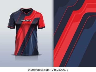 Tshirt mockup abstract grunge sport jersey design for football soccer, racing, esports, running, red black color