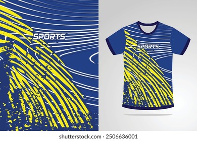 Tshirt mockup abstract grunge sport jersey design for football soccer, racing, esports, running, red blue color Vector Template EPS 10