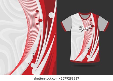 Tshirt mockup abstract grunge sport jersey design for soccer racing esports running red color