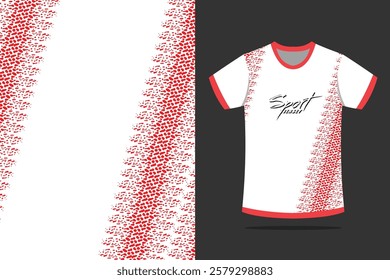 Tshirt mockup abstract grunge sport jersey design for soccer racing esports running red color