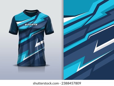  Tshirt mockup abstract stripe line sport jersey design for football soccer, racing, esports, running, blue color