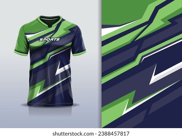 Tshirt mockup abstract stripe line sport jersey design for football soccer, racing, esports, running, green color